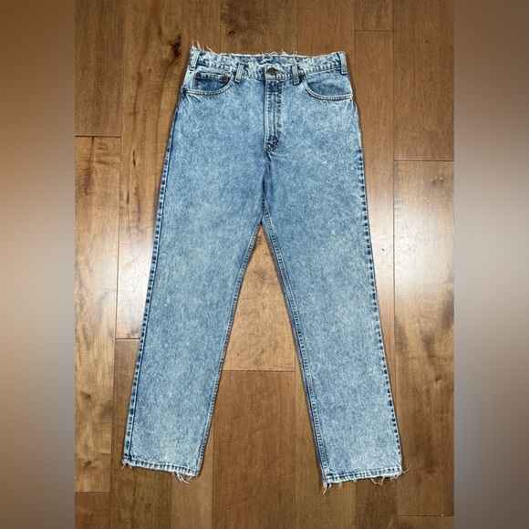 Levis 540 Jeans Blue Acid Wash 90s Denim Made‎ In USA Vintage Mens 34x32